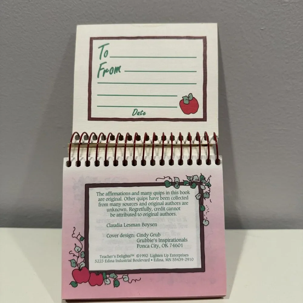 Vintage Teacher Daily Inspirational Flip Calendar Affirmations 1992 Spiral